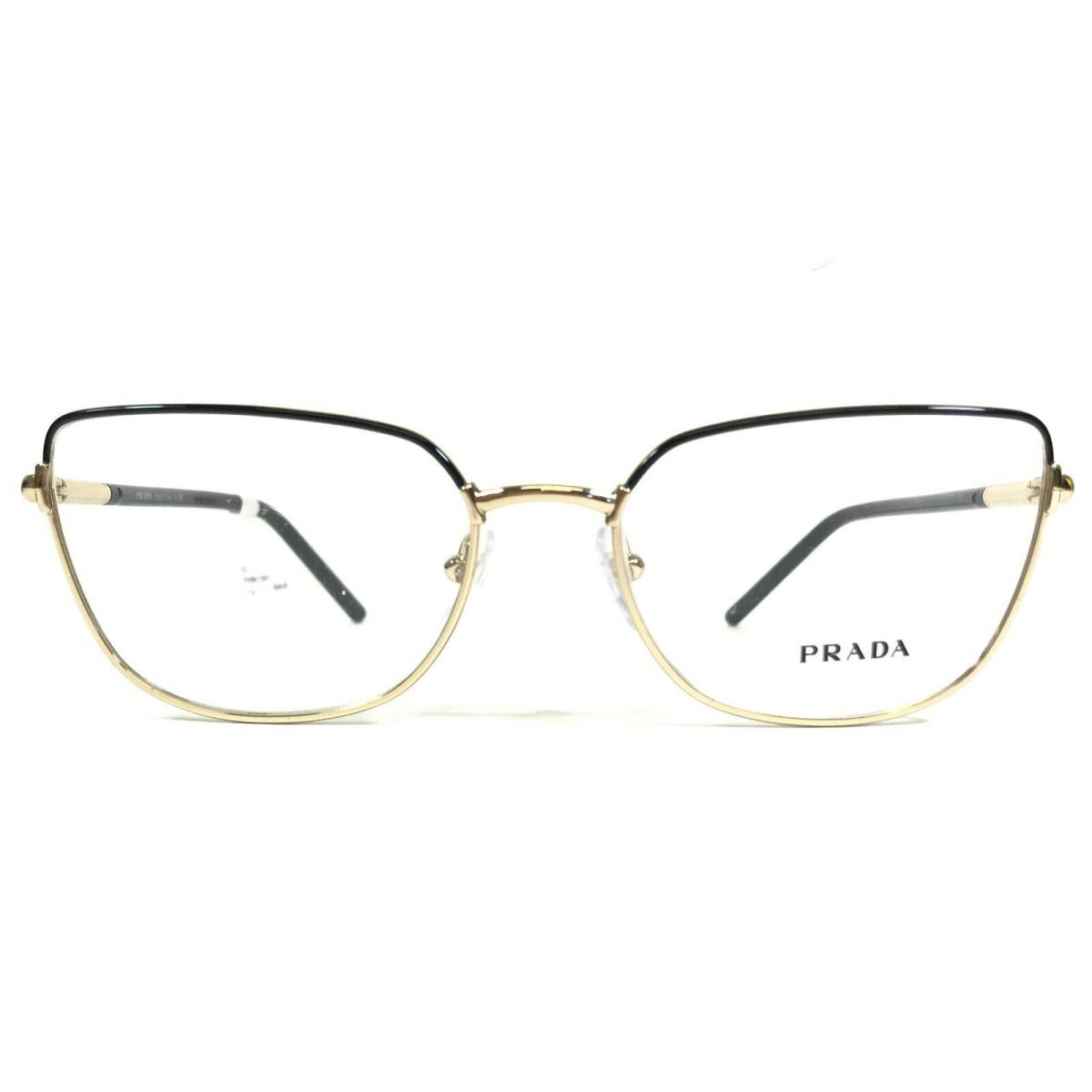 Prada Eyeglasses Frames VPR59Y AAV-101 Black Gold Cat Eye Full Rim 53-17-145