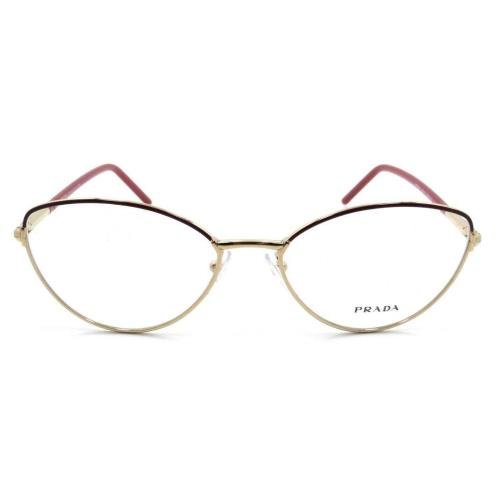 Prada Eyeglasses Frames PR 62WV FHX-1O1 55-17-140 Bordeaux / Gold Made in Italy