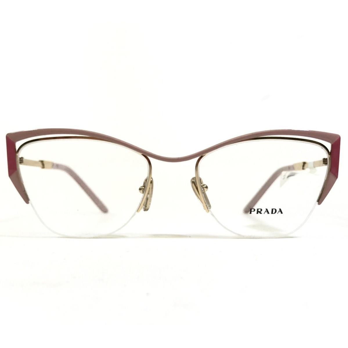 Prada Eyeglasses Frames VPR63Y 14A-1O1 Pink Gold Cat Eye Full Rim 54-19-135