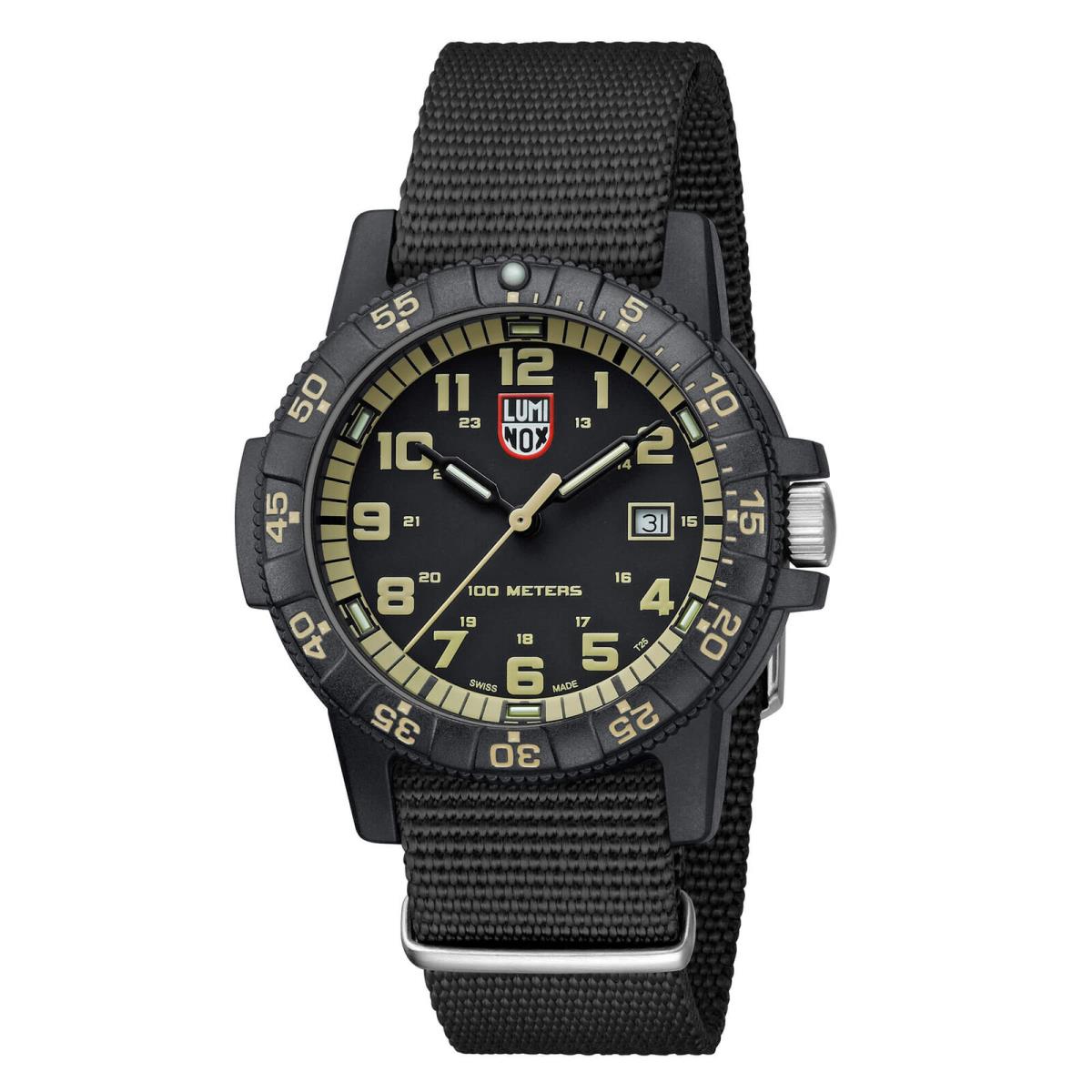 Luminox 0333 Men`s Sea Turtle Giant Black Nylon Strap Quartz Watch Set