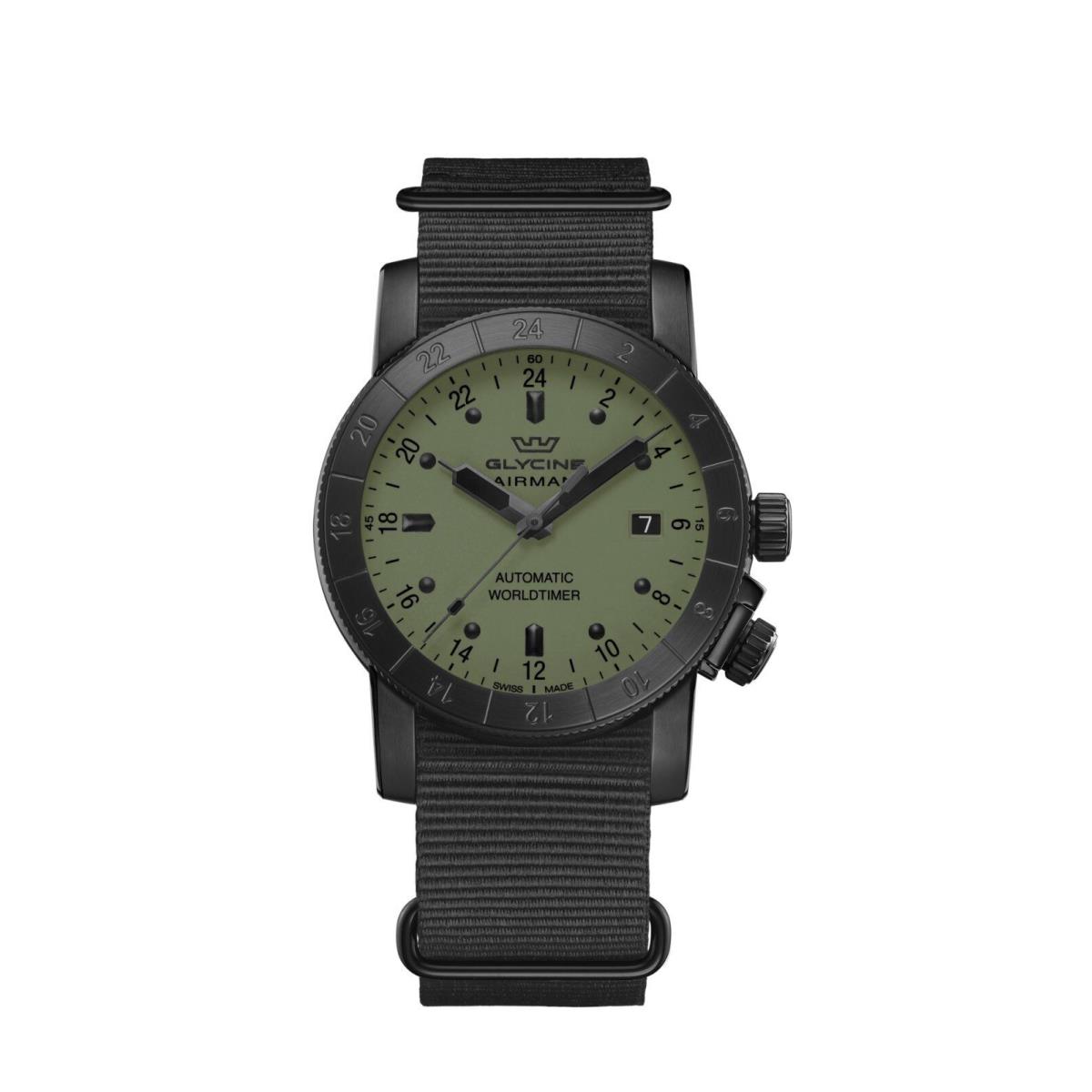 Glycine Men`s Airman Purist 42mm Automatic Gmt Watch GL0492