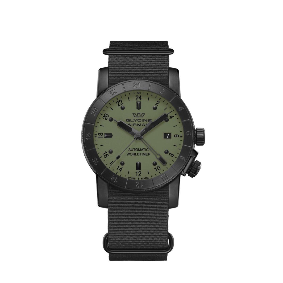 Glycine Men`s Airman 42mm Automatic Gmt Watch GL0493