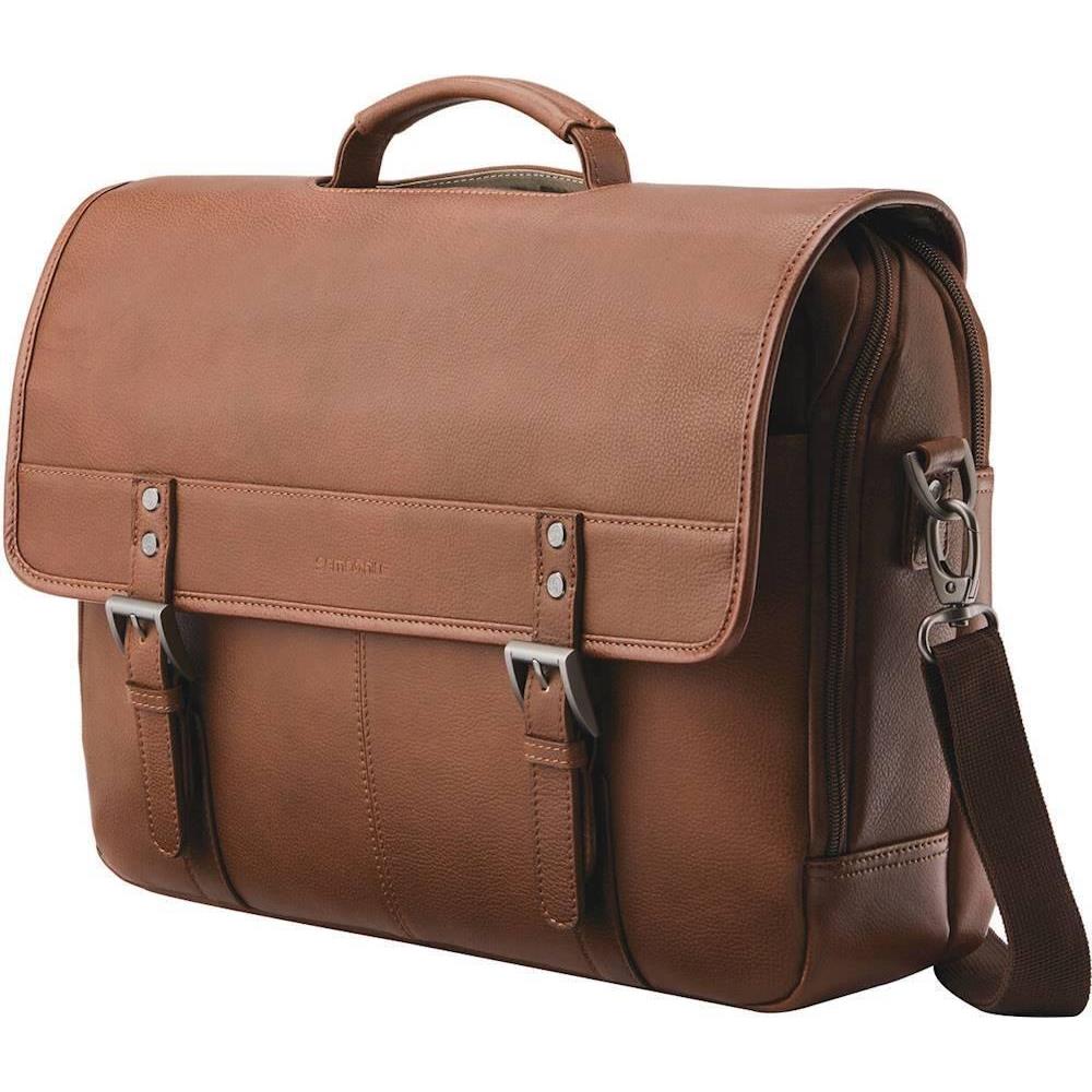 Samsonite Classic Leather 15.6 Laptop Flapover Messenger Briefcase Bag