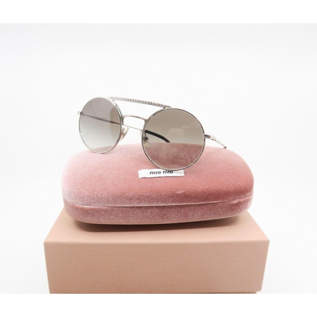 Miu Miu Smu 52V 1BC-50O 50mm Silver/grey Gradient Round Women`s Sunglasses