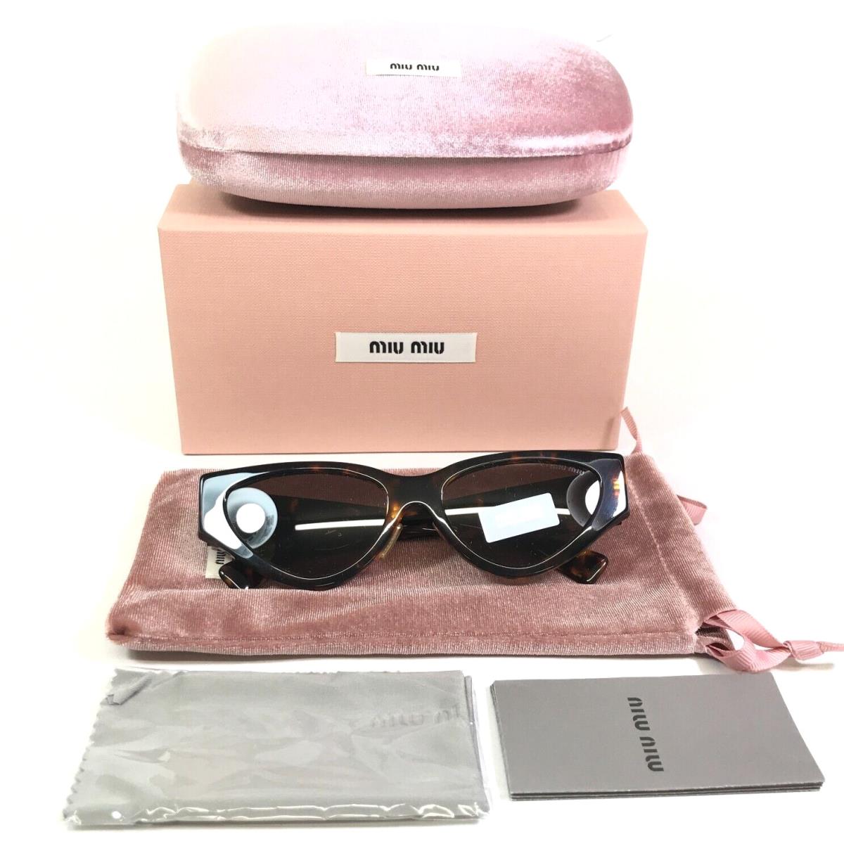 Miu Miu Sunglasses SMU03Z VAU-06B Brown Tortoise Cat Eye Frames Gold 54-17-140