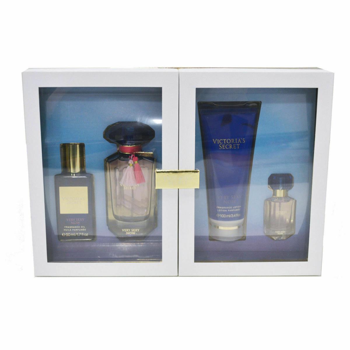 Victoria`s Secret Very Sexy Now Perfume Parfum Lotion 4 Piece Gift Set Rare