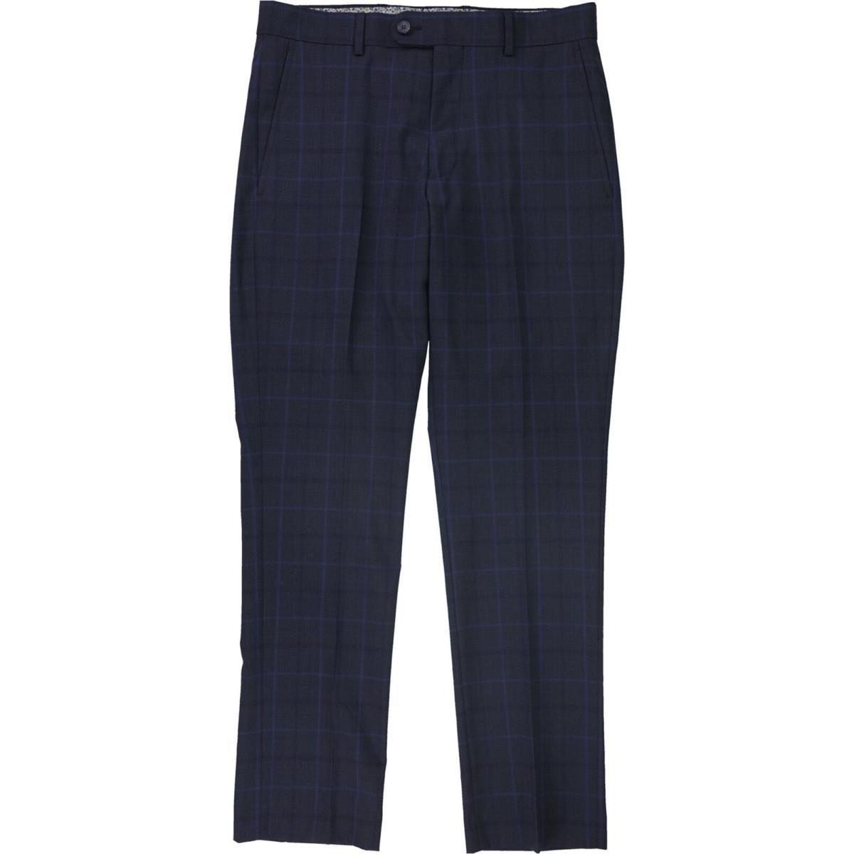 Penguin Mens Plaid Dress Pants Slacks Blue 31W x 30L