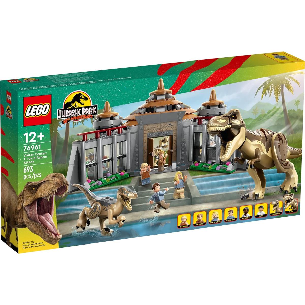 Lego Jurassic Park Visitor Center: T. Rex Raptor Attack 76961 Building Toy Set