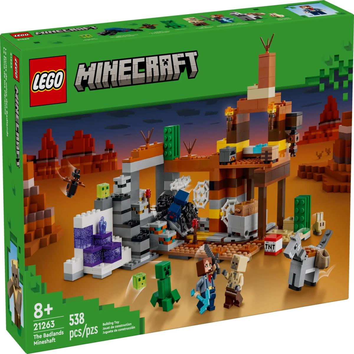 Lego Minecraft The Badlands Mineshaft 21263 Building Toy Mining Exploration Set