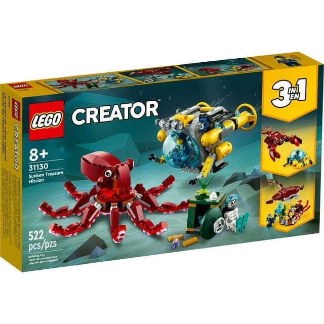 Lego Creator 3 in 1 Sunken Treasure Mission 31130 Building Toy Set Gift