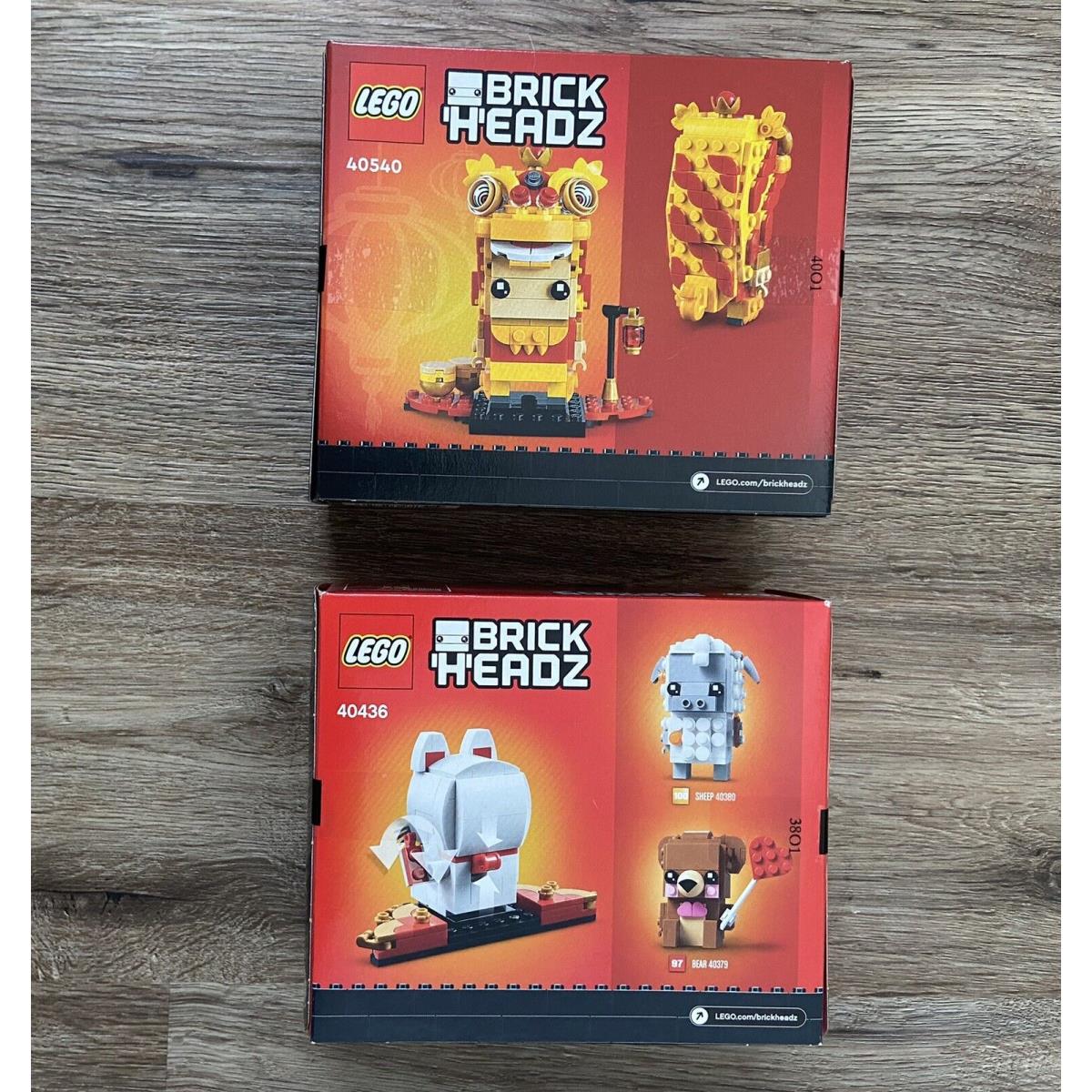 Lego Brickheadz 40540 40436 Lion Dance Guy and Lucky Cat