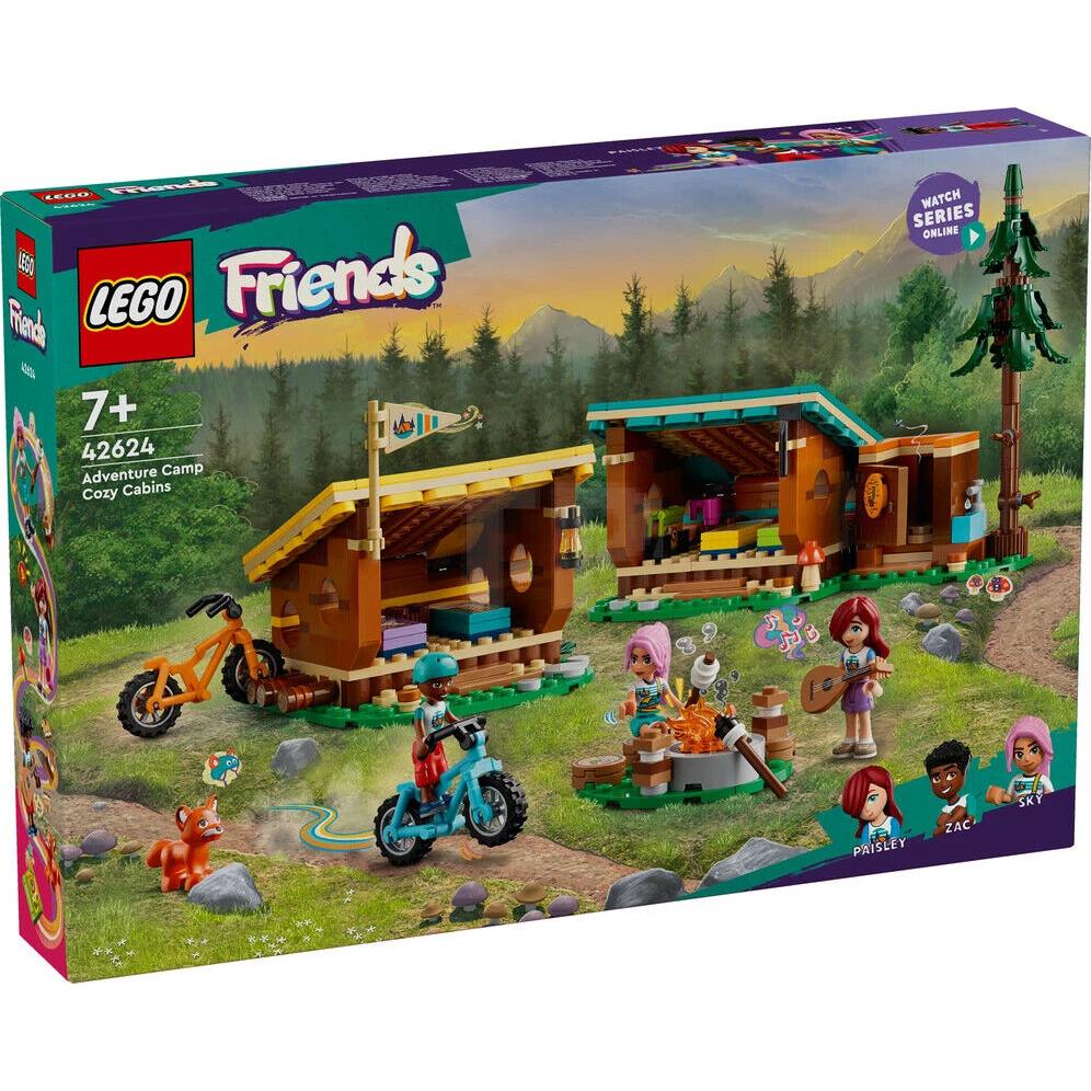 Lego Friends Adventure Camp Cozy Cabins 42624 Building Toy Set Gift