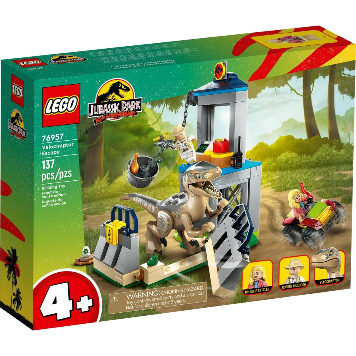 Lego Jurassic Park Velociraptor Escape 76957 Building Toy Set Gift