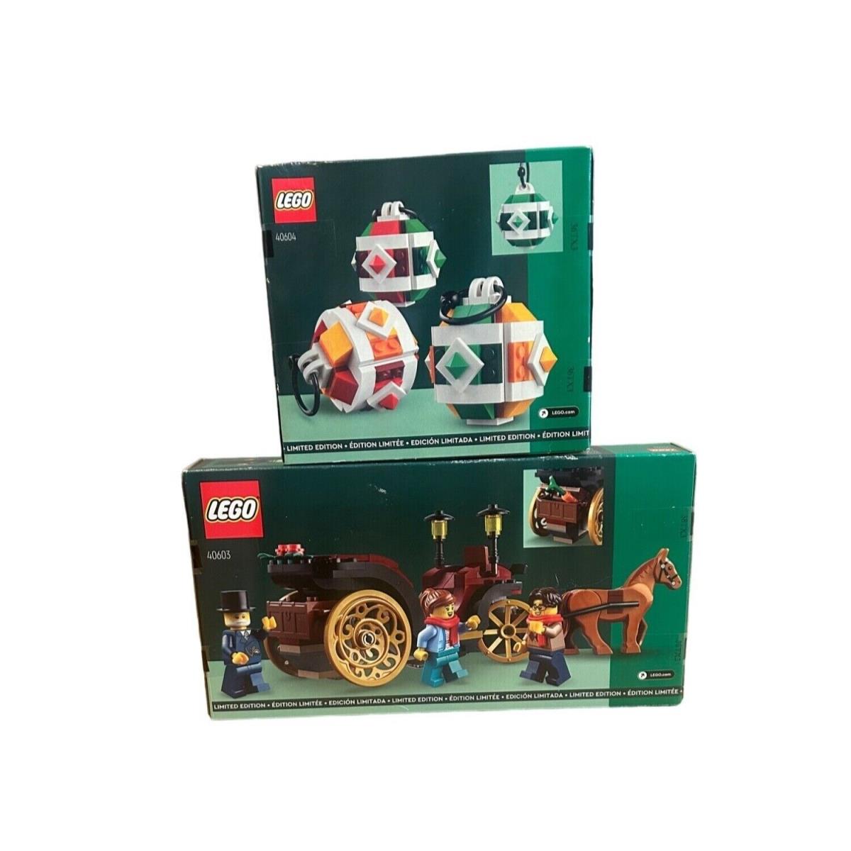 Lego 40603 Wintertime Carriage Ride/lego 40604 Christmas Decor Set