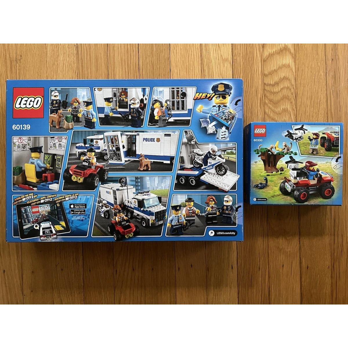 Lego City Mobile Command Center 60139 and City Wildlife Atv 60300 - Nisb