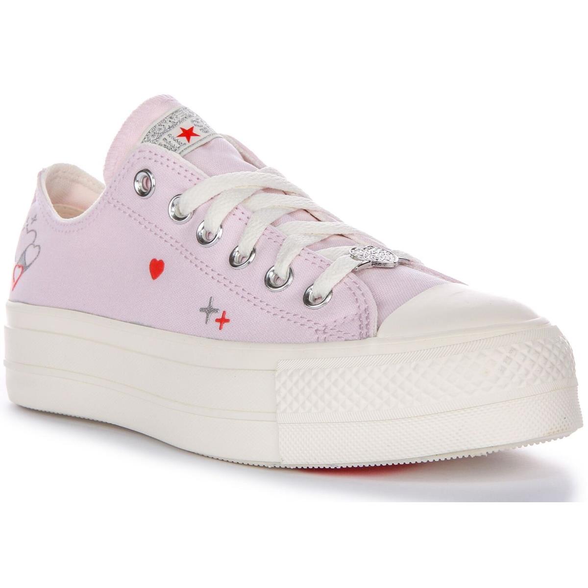 Converse All Star Lift Platform Y2K Heart Womens Sneakerslilac US 5 - 11