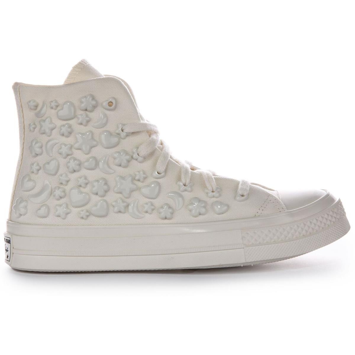 Converse Chuck 70 Hi 3D Charms 90s Womens Sneakers White US 4 - 9