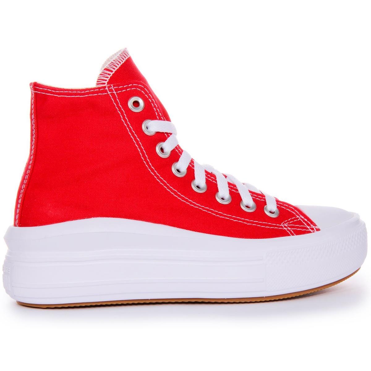 Converse Chuck Taylor All Star Move Trainer Red White Womens Sneaker US 5 - 11