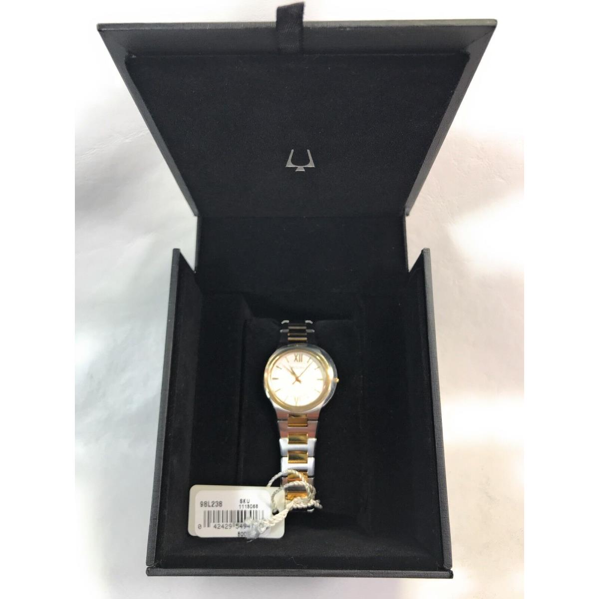 Bulova Women`s Classic 30mm Round Watch 2 Tone Gold Stainless Steel 98L238