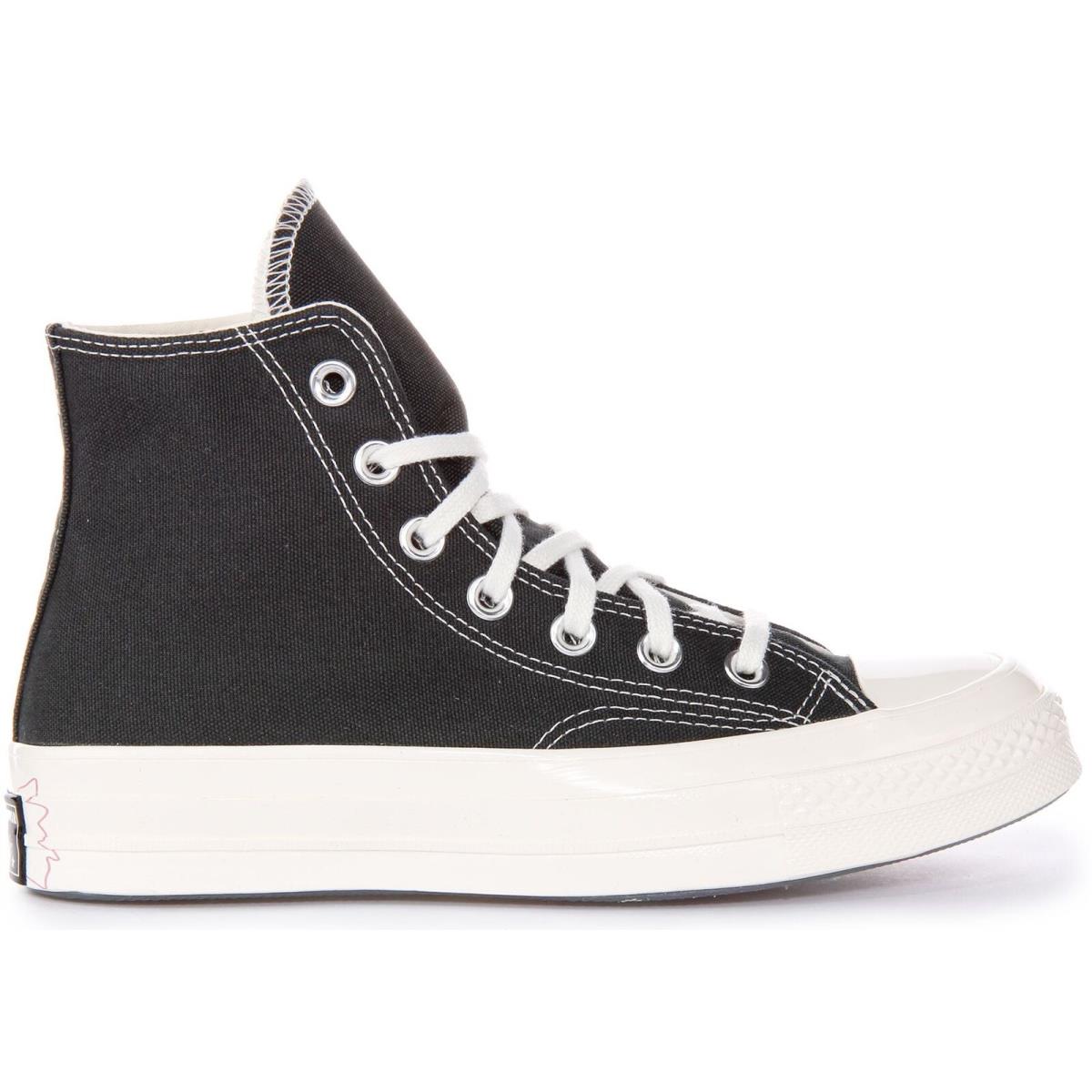 Converse 70 Hi Secret Pine Canvas Shoe Black White Women Sneaker US 5 - 11