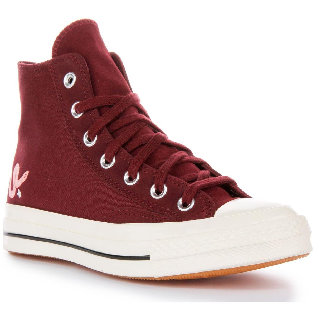 Converse Chuck 70 Hi Scribble Textile Womens Sneakers Burgundy US 5 - 11