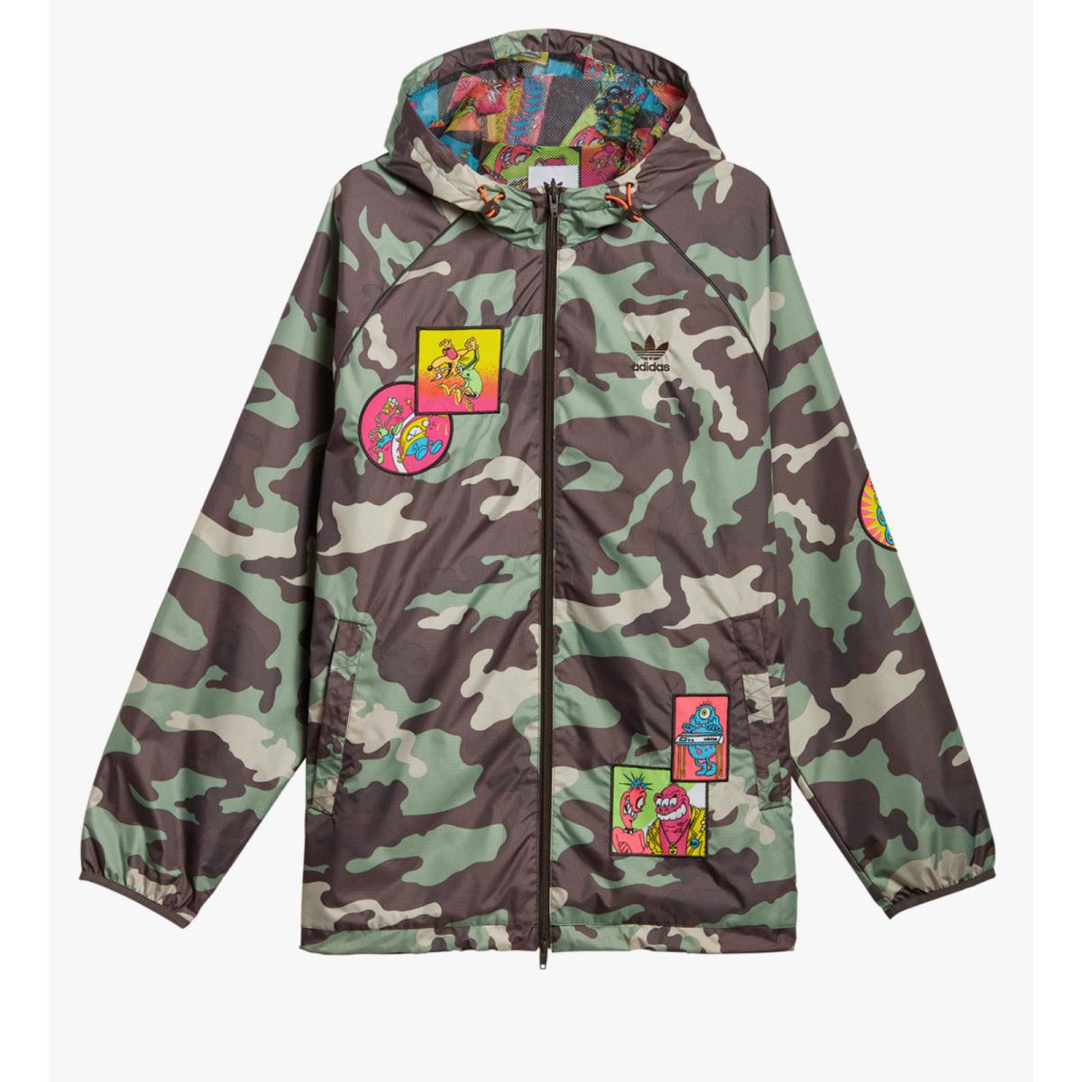 Adidas Originals x Jeremy Scott Windbreaker Men Jacket Camo H53375 Medium