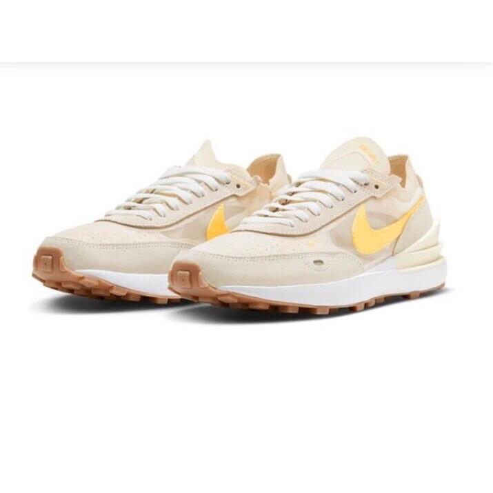 Women Nike Waffle One Athletic Shoes Sail/topaz Gold-coconut Milk DC2533 105 - Sail/Topaz Gold-Coconut Milk