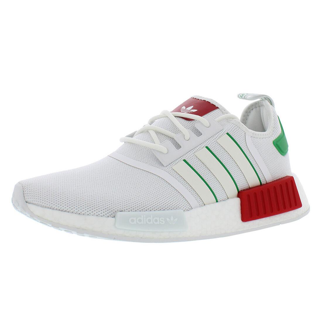 Adidas NMD_R1 Mens Shoes - Cloud White/Off White/Green, Main: White