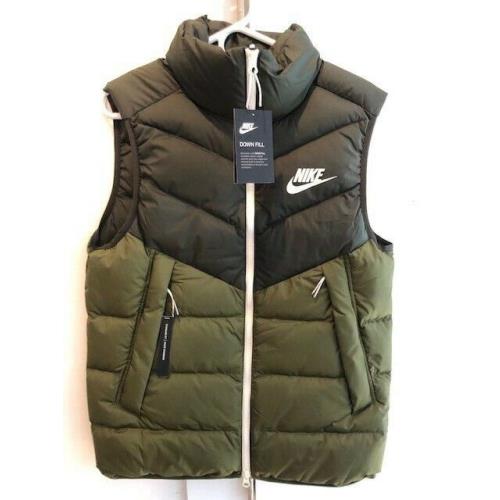 Nike Sportswear Windrunner Down Vest Jacket 928859-355 Sequoia Small