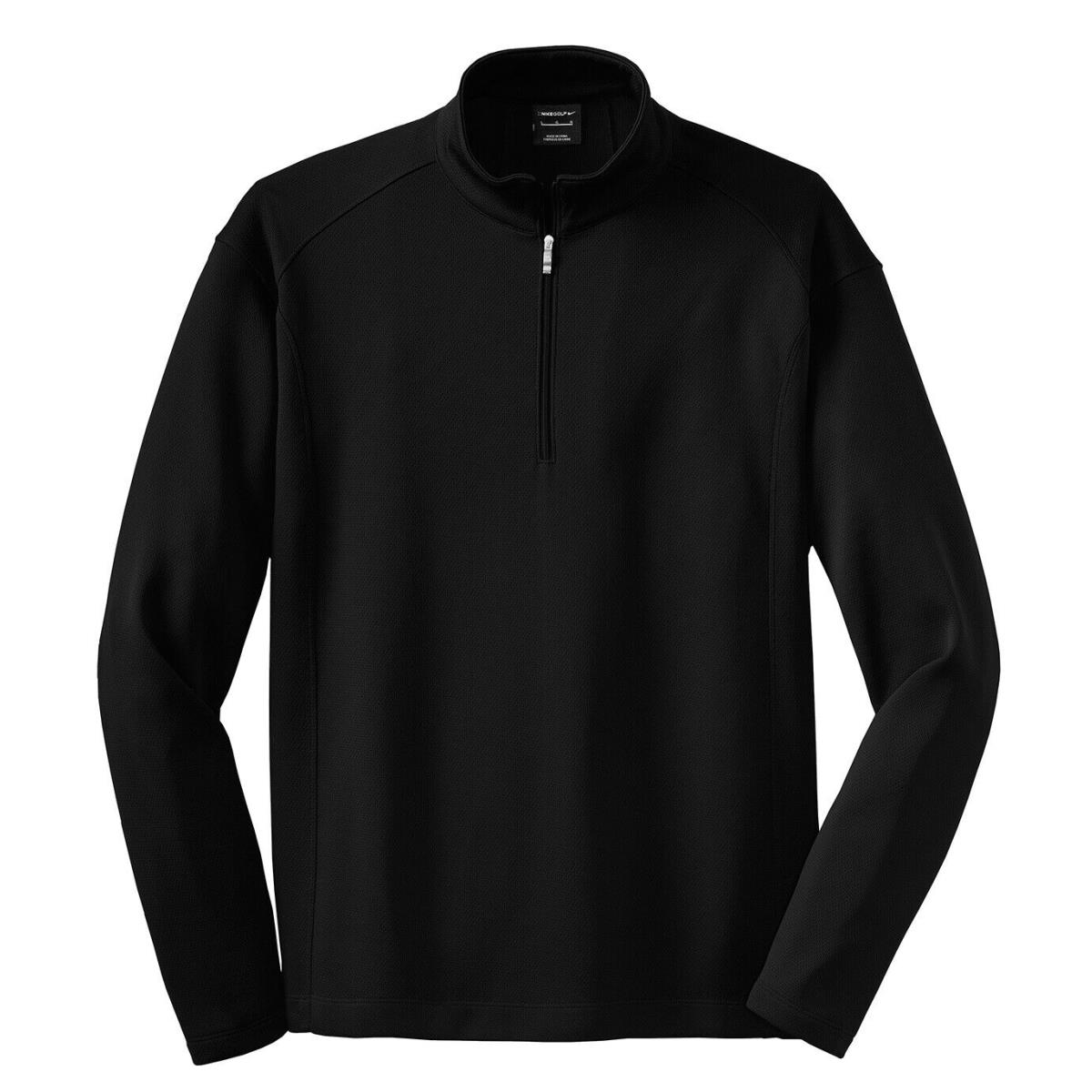 Mens Nike Mid-weight Zip Through Collar Pullover / Cover UP Long Sleeve XS-4XL Black