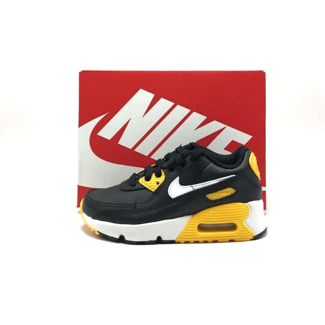 Pre-school Kids Nike Air Max 90 Ltr PS Black/white-gold CD6867 026