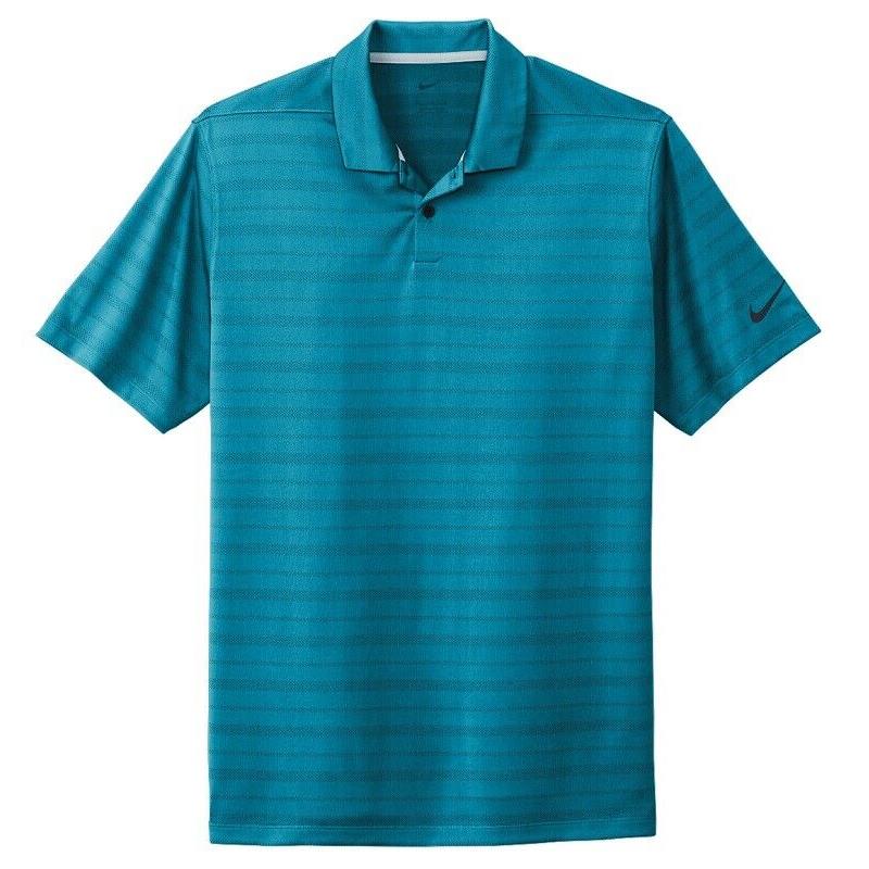 Men`s Nike Dri Fit Moisture Wicking Jacquard Stripe Polo Short Sleeve. XS-4XL MARINA