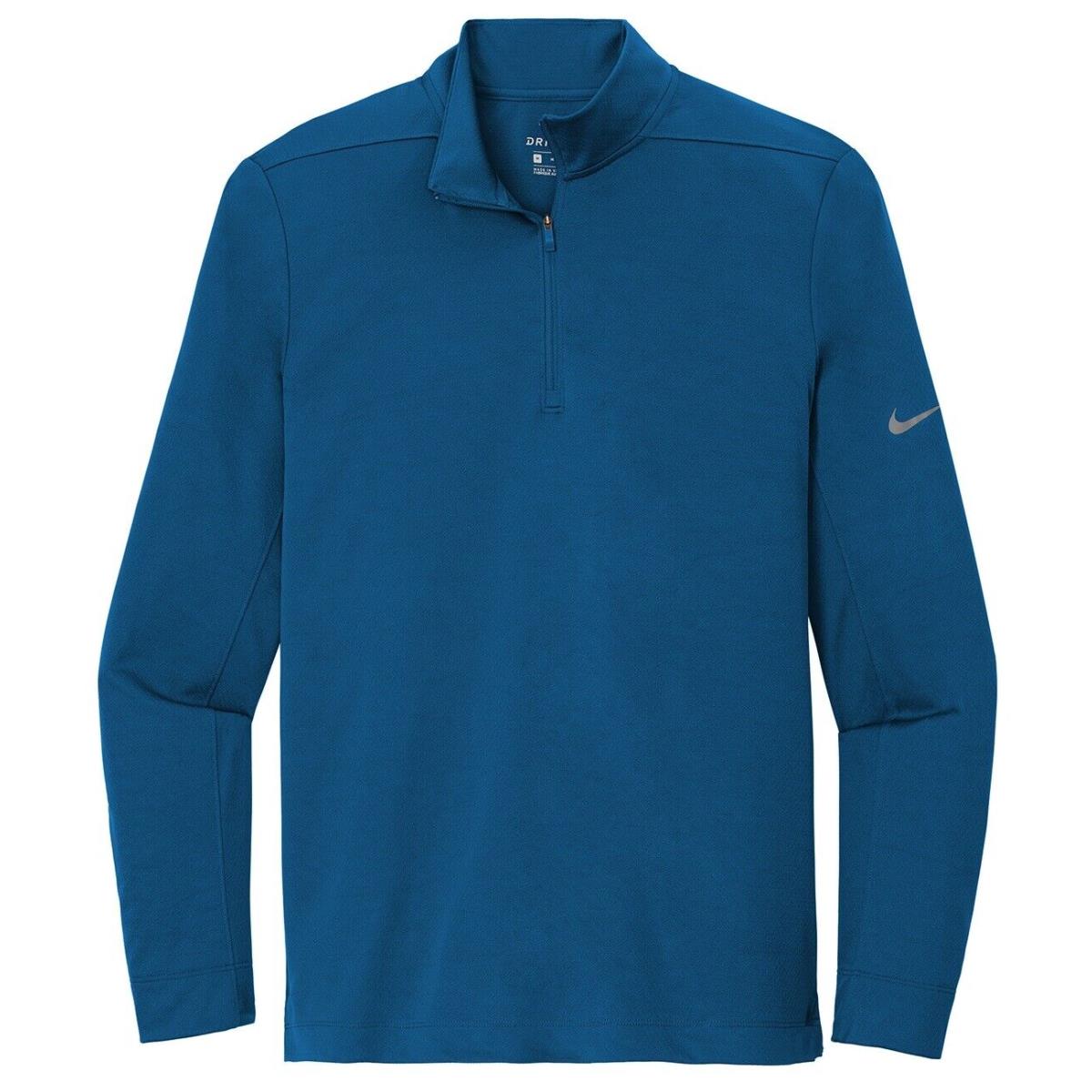 Men Nike Dri-fit 1/2 Zip Pullover Lightweight Side Vents Cadet Collar XS-4XL - Gym Blue, s: Black, Navy, Blue, Grey, Gray