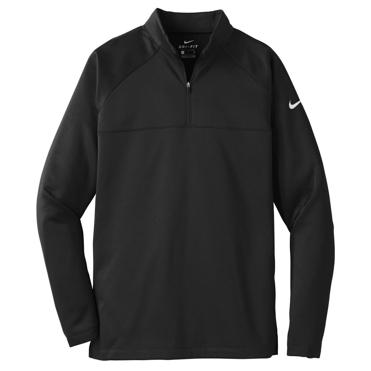 Nike Men`s Insulated Therma-fit 1/2 Zip Fleece Pullover Breaths Wicking XS-4XL Black/ Black