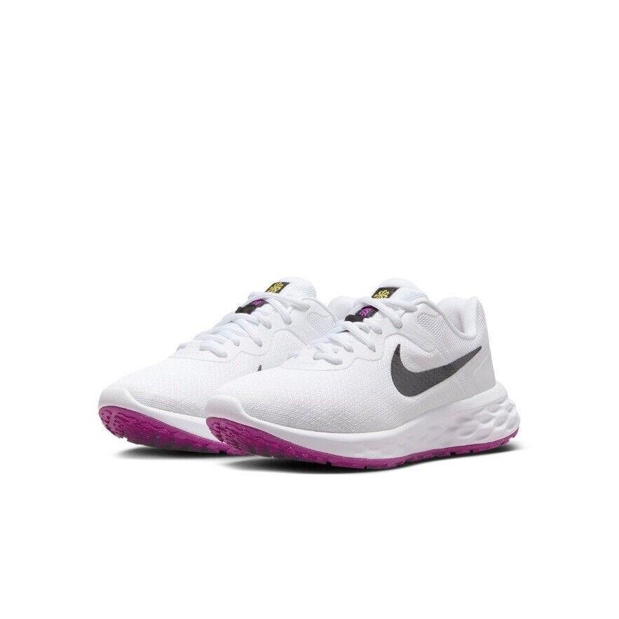 Women Nike Revolution 6 NN Running Shoes White/black/sulfur DC3729 106 - White/Black/Vivid Sulfur