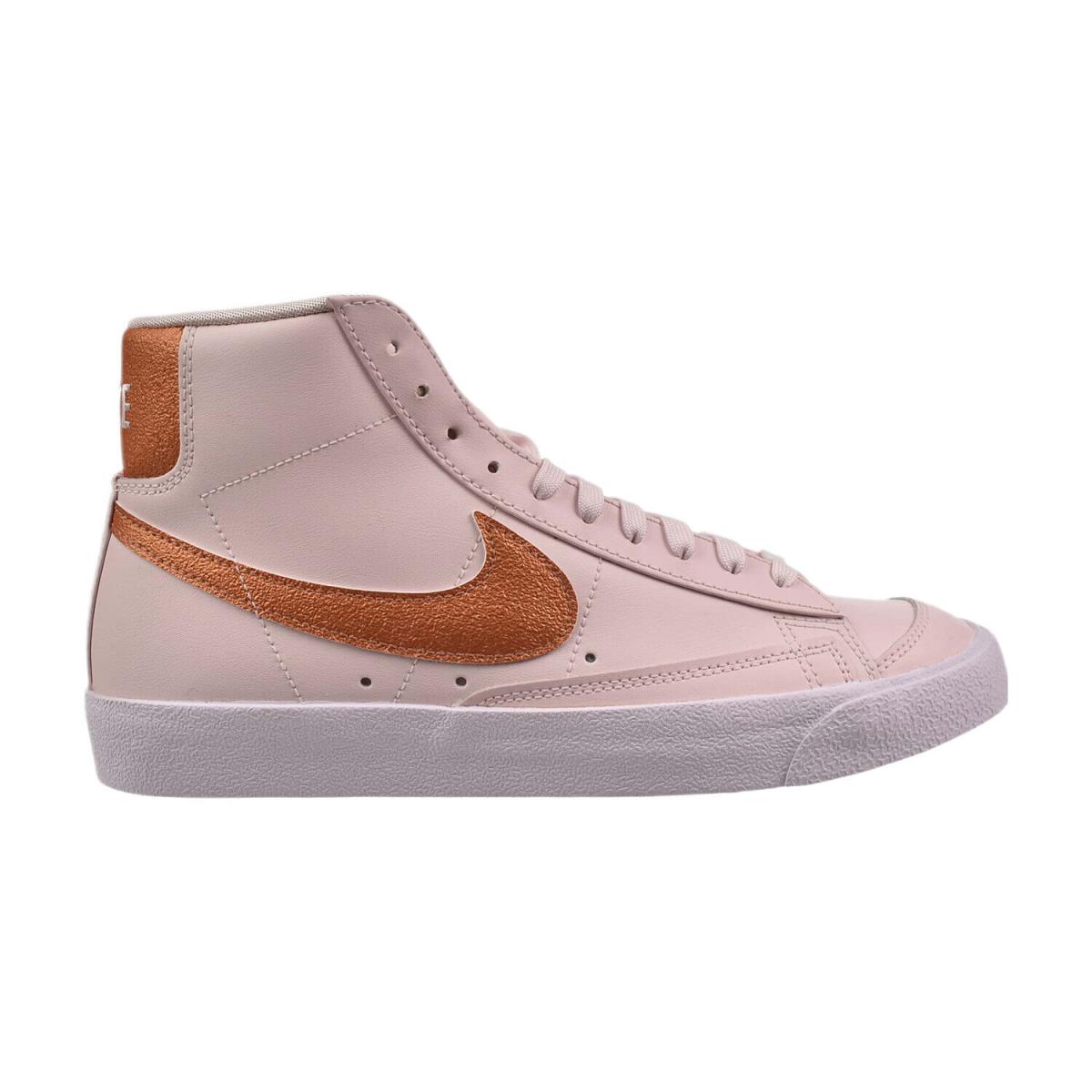 Nike Blazer Mid `77 Ess Women`s Shoes Soft Pink-metallic Copper DQ7574-600 - Soft Pink-Rose