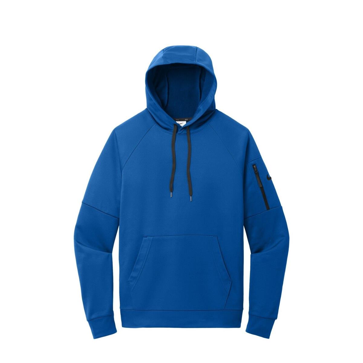Nike Men`s Therma-fit Fleece Pullover Hoodie Drawcord Hood Arm Pocket XS-4XL Game Royal