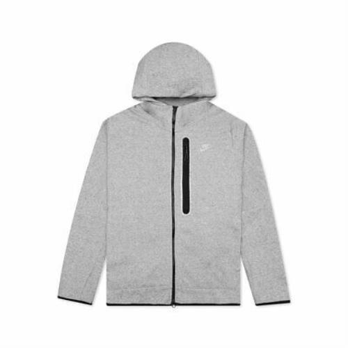 Men Nike Revival Tech Fleece Full-zip Hoodie Size XL Heather Grey DD4688 010 - Gray