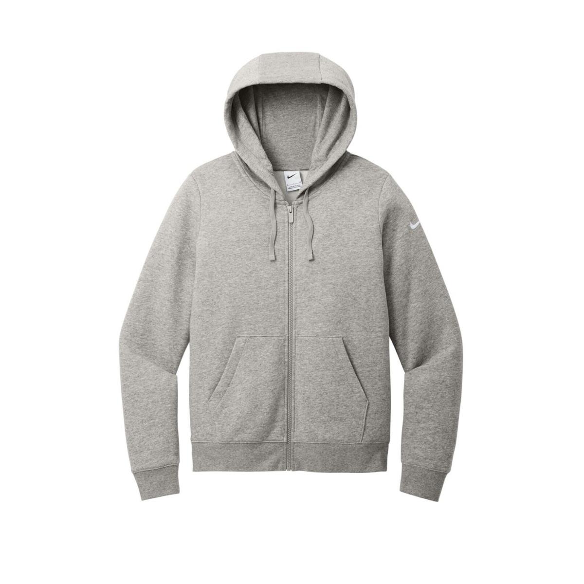 Ladies Nike Brushed Back Fleece Full Zip Hoodie Drawcord Hood Pockets XS-2XL Dark Grey Heather