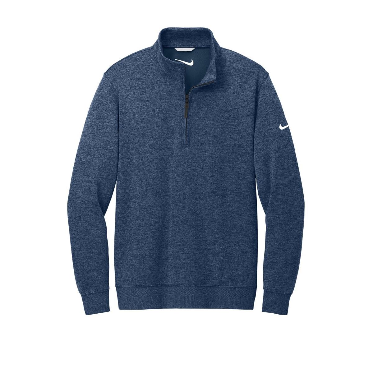 Nike Mid-weight Dri-fit 1/2 Zip Pullover Cover UP Eco-friendly XS-4XL Heather Navy Blue