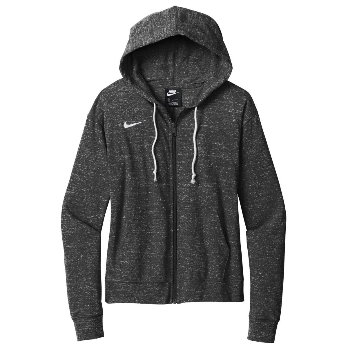 Ladies Nike Sustainable Full Zip Hoodie Lightweight Unlined Drawstring S-2XL Team Black