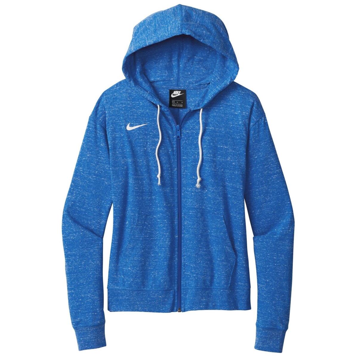 Ladies Nike Sustainable Full Zip Hoodie Lightweight Unlined Drawstring S-2XL Team Royal Blue