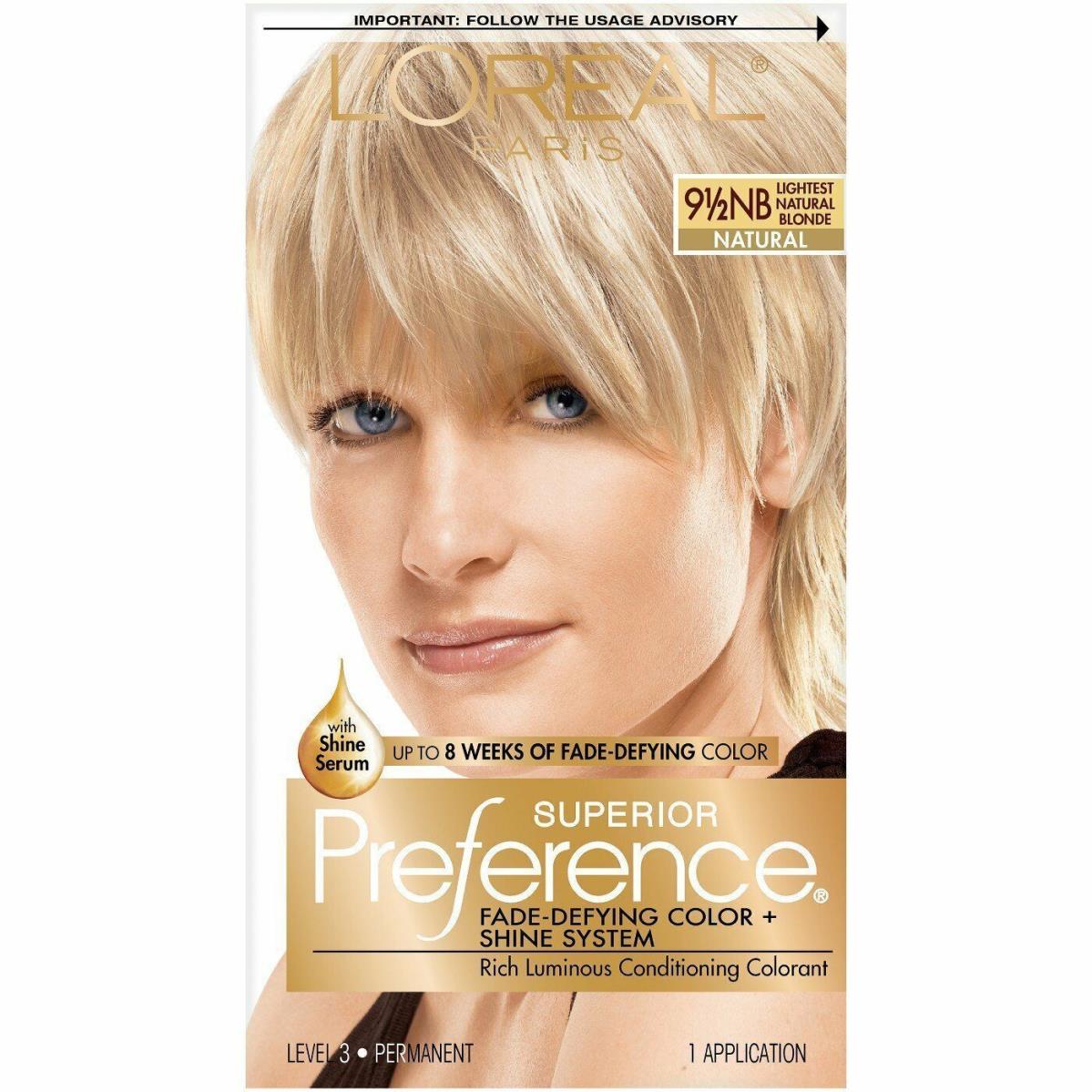 L`oreal Superior Preference Hair Color 9.5NB Lightest Natural Blonde 2 Pack