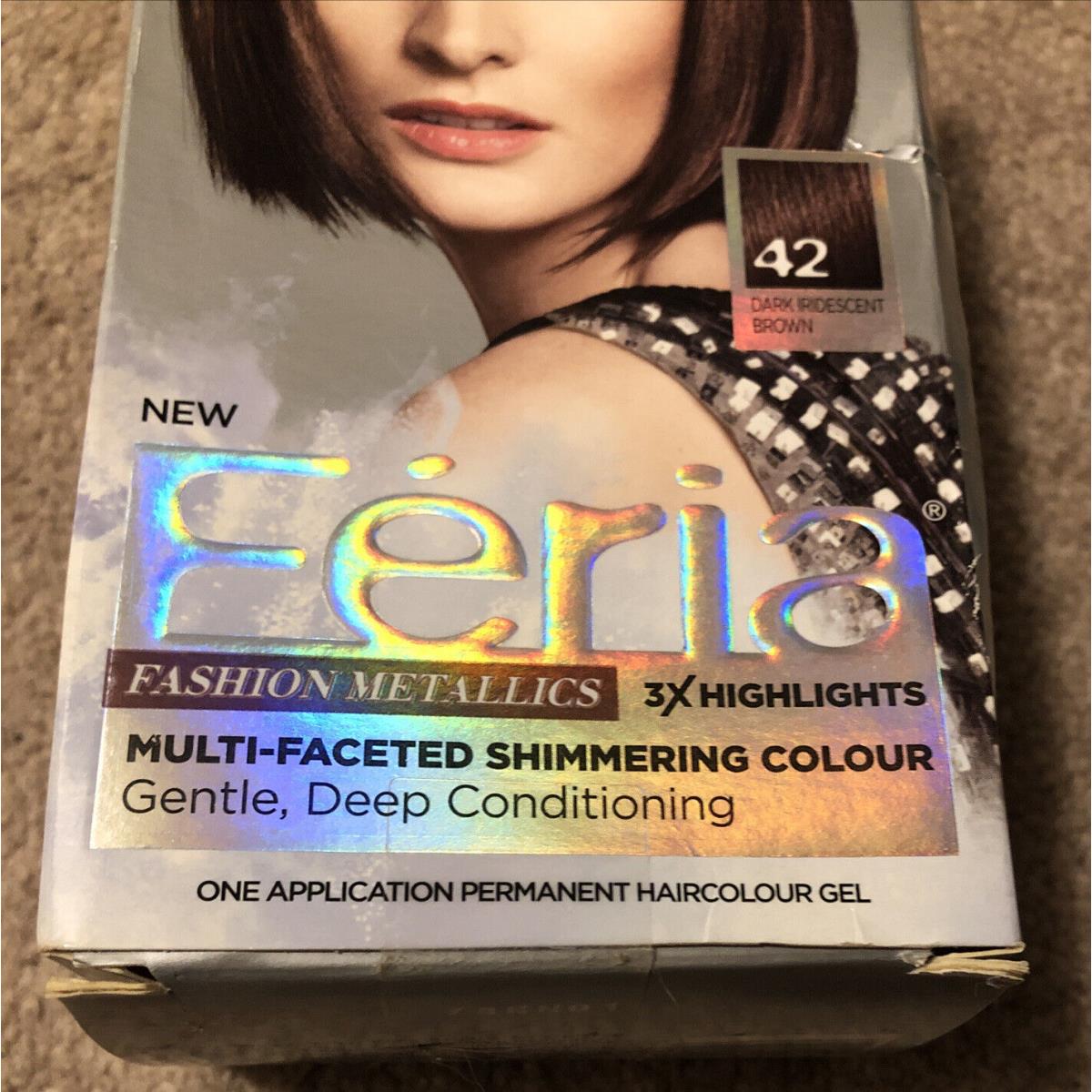 L`oreal Paris Feria Fashion Metallics Hair Color 42 Chrome Plum Dark Brown Rare