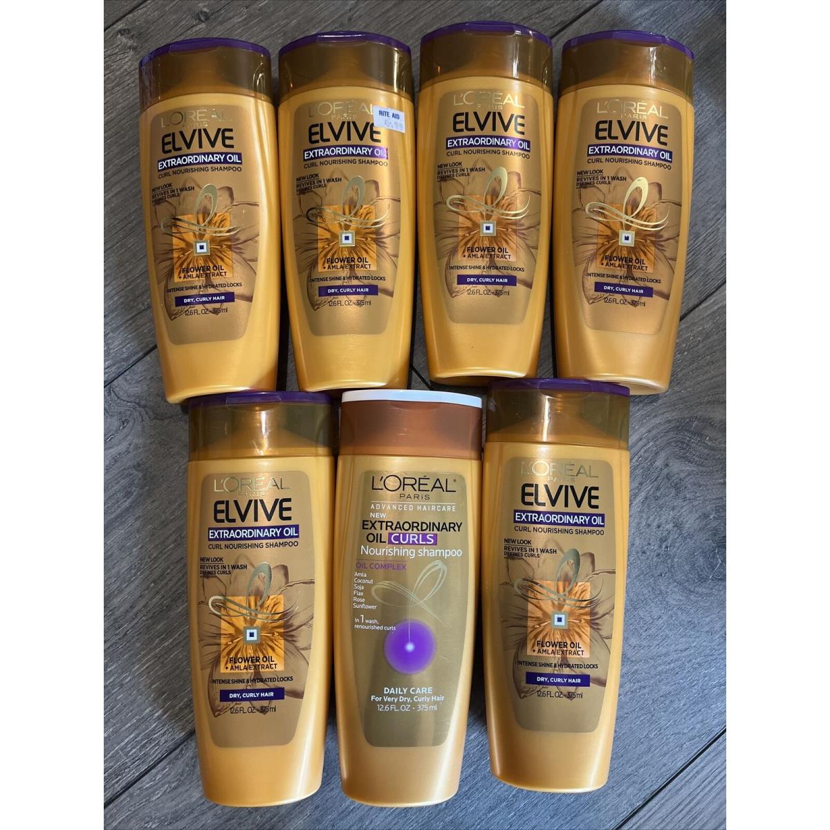 7x L`oreal Paris Elvive Extraordinary Oil Curl Nourishing Shampoo - 12.6 Oz Each