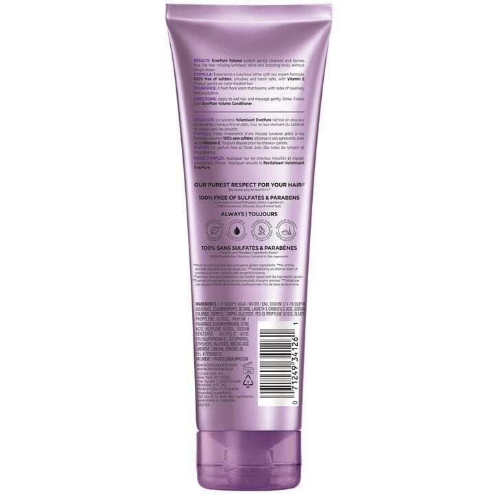 L`oreal Paris Ever Pure Volume Shampoo Sulfate-free No Harsh Salts 8.5 Oz 6 Pack