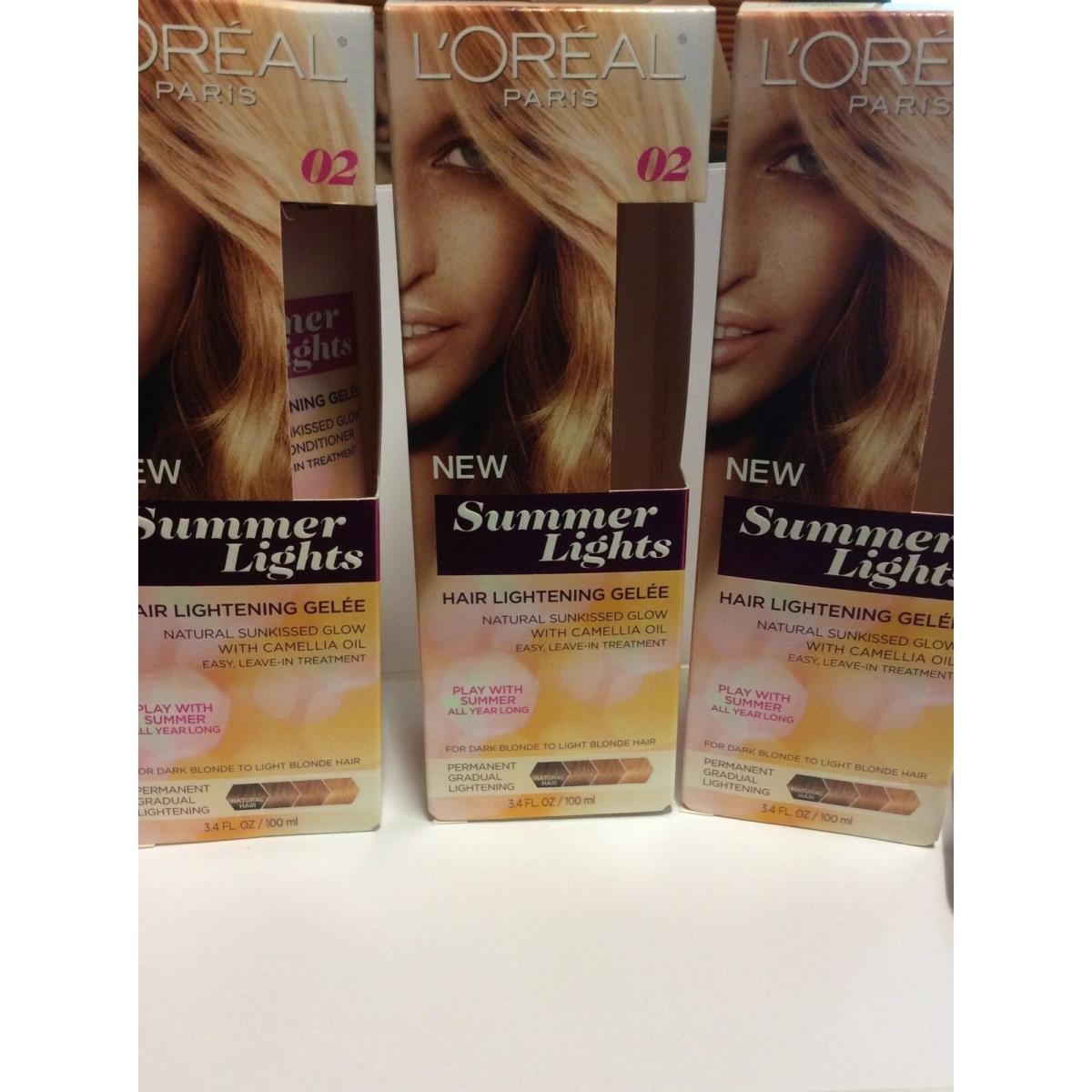 3 X L`oreal Paris Summer Kit Dark Blonde to Light Blonde Hair 02 W/camellia Oil