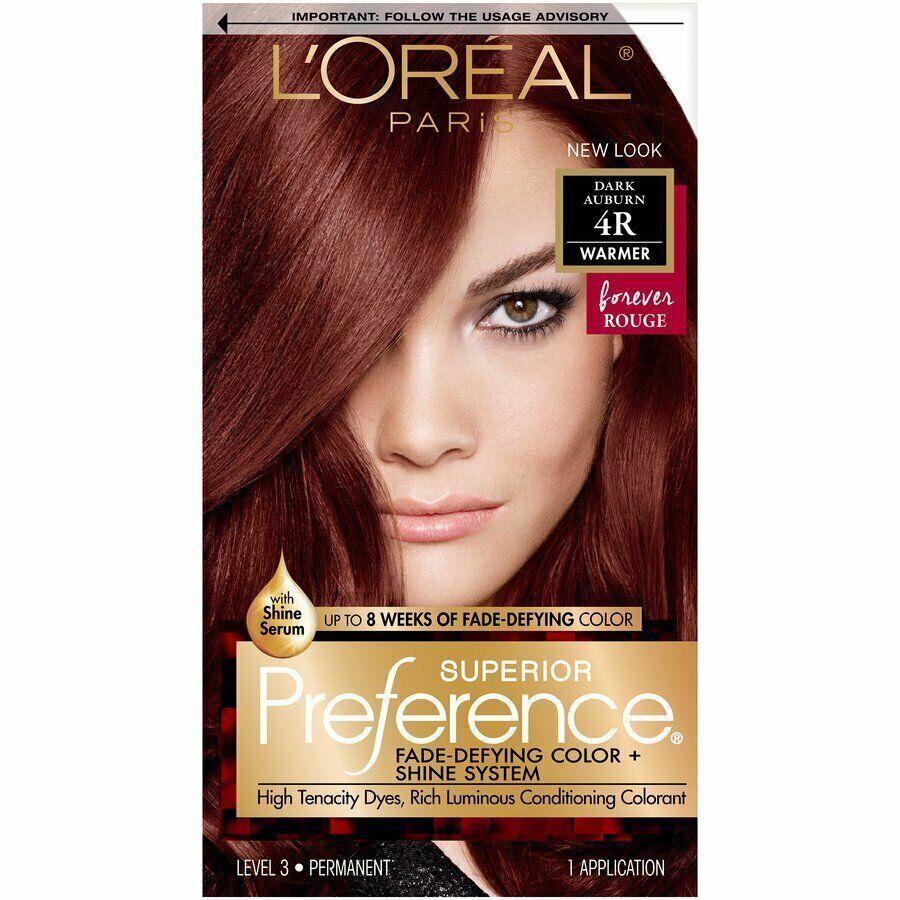 Loreal Superior Preference Hair Color 4R Dark Auburn Fade Defying 1 ct 12 Pack