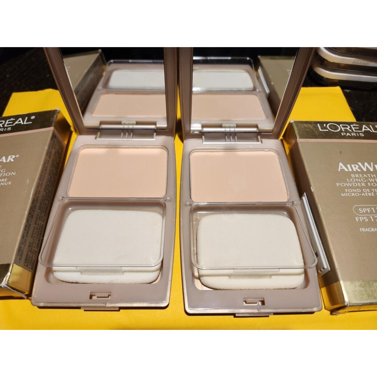 2 Pack Loreal 558 Cream Air Wear Powder Foundation. Slightly Imperfect Boxed