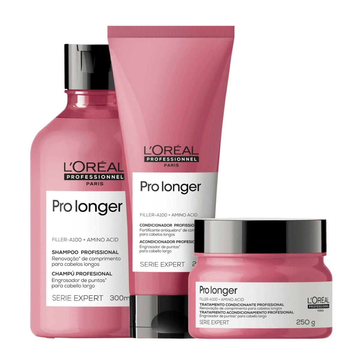 Trio L`oreal Pro Longer Shampoo Conditioner Mask 10.1oz / 6.7oz / 8.5oz